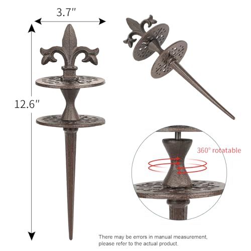 Sungmor Vintage Cast Iron Garden Hose Guide - Heavy Duty Hose Guide Stake for Lawns & Yard,Decoration Stake,Outdoor Water Pipe Decor - color: Style B