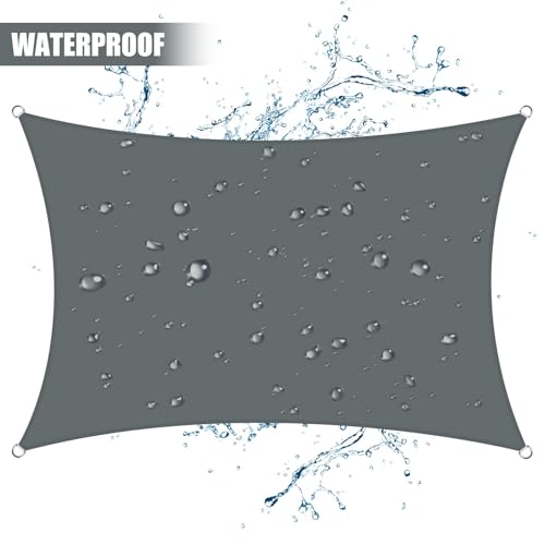 Neween Shade Sails, Waterproof Sun Shade Sail Rectangle UV Block Canopy Sun Shade for Outdoor Patio and Garden, Yard Activities (13'x16',Gray) - color: Gray, size: 13'x16'