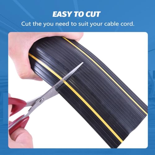 10FT Floor Cord Cover, Heavy Duty PVC Floor Cable Cover,Wire Cover to Protect Wire Prevent Cable Trips for Home Office,Cavity Size 0.94" by0.4 - size: 3 channel 10FT
