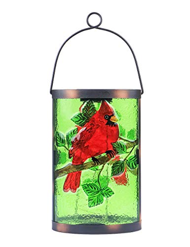 Hanging Solar Lantern Outdoor Decorative Waterproof LED Solar Cardinal Lights Tabletop Lamp for Outdoor Patio Garden - style: Red Cardinal