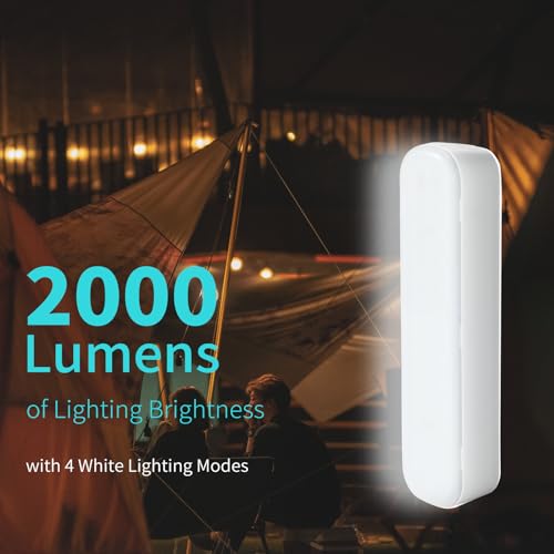 Solar Rechargeable Camping Lantern - 2000 Lumens, 4 Light Modes, Solar & USB Charging (White) - color: White