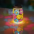 Stargarden Mosaic Solar Lantern ,Mosaic Lights ,Outdoor Hanging Jar Lights ,Waterproof Solar Lamps for Tree, Garden, Patio, Yard, Outdoor(Flower) - color: Bright Flower