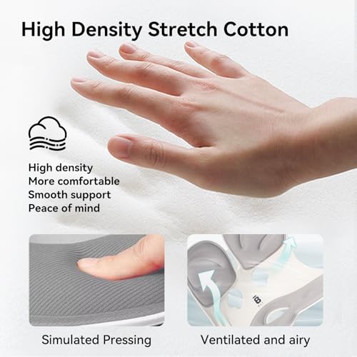 BKT Seat Cushion Chair Ergonomic Office Chair Cushions Lumbar Support for Seat Pillow Ideal for Students Office Workers Nursing Mothers Long Sitting Outdoor Fishing Floor (Grey) - color: Grey