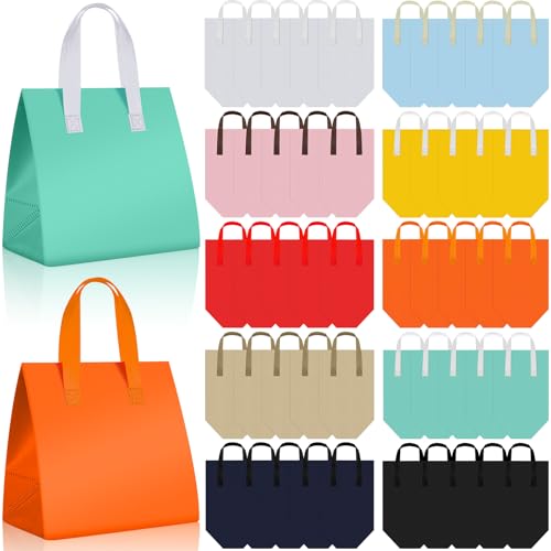Kacctyen 50 Pcs Insulated Take Away Bags Bulk Thermal Insulation Food for Coffee Milk Tea Pizza Hot Cold Food Delivery Cooler Bag for Catering Restaurant Grocery Picnic, 9.5" x 9.5" x 6"(Multicolor) - color: Multicolor