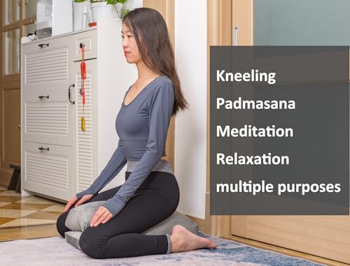Meditation Cushion,Velvet Meditation Pillow and Zabuton 2-in-1 Portable Design(50 * 70CM). (Light Gray, Service H：9cm) - color: Light Gray