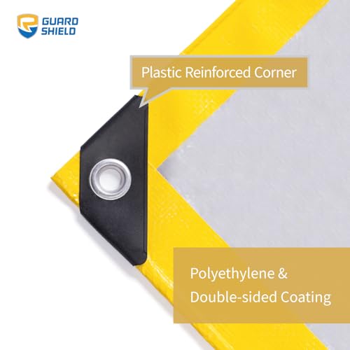 GUARD SHIELD Tarp 10x12 Feet Waterproof Yellow/Silver Tarps 8Mil Multi Purpose UV Resistant Cover for Outdoor,Camping,Tent,Boats - color: Yellow/Silver, size: 10x12 Feet