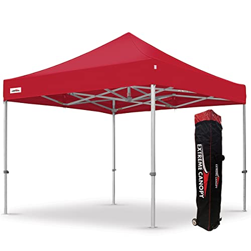 Extreme Canopy Commercial Heavy Duty Aluminum Instant Popup Canopy Tent (Red, 10ft x 10ft) - color: Red, size: 10ft x 10ft