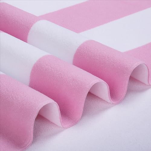 WILFA Extra Large Beach Towel - Oversized Mircofiber Beach Towel 40'' x 70'', XL Striped Lightweight Pool Towel, Big Cabana Swim Travel Towel for Adults Mens Women,Pink - color: Pink