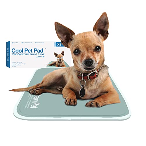 The Green Pet Shop Cool Pet Pad - Extra Small, Sage Grey - Self-Cooling, Pressure Activated Mat for Dogs & Cats from 0-8 lbs - Non-Toxic Gel, No Water Needed - color: Sage Grey, size: X-small