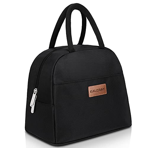 BALORAY Lunch Bag for Women Men Insulated Lunch Box for Adult Reusable Lunch Tote Bag for Work, Picnic or Travel (Solid Black) - color: Solid Black, size: M