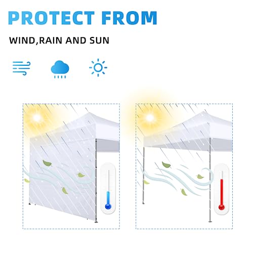 Joramoy Canopy Tent Sidewalls for 10×10 Pop Up Canopy, 3 Pack Instant Canopy Sunwall, Waterproof and UV Protection Canopy Shade Wall, Straight Leg Canopy Sidewalls 3 PCS Only(White) - color: White, size: 10×10