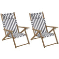 Lavish Home Set of 2 Beach Chair - Outdoor Weather-Resistant Wood Folding Chair with Backpack Straps - 4-Position Reclining Seat - Beach Essentials (Gray) - color: Grey, style: Set of 2