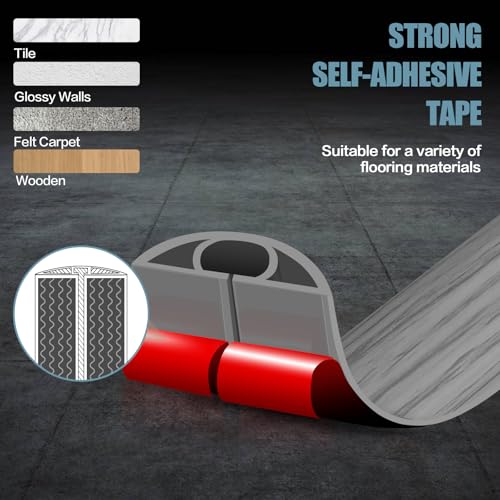 Floor Cord Cover Self Adhesive Cord Hider,3.3FT Cable Management, Extension Strip Protector for Wires, Prevent Cable Trips for Offices, Gyms, Exhibitions Cavity:0.3"(W) x 0.28"(H) Gray Wood - color: Gray Wood, size: 0.78" x 3.3'