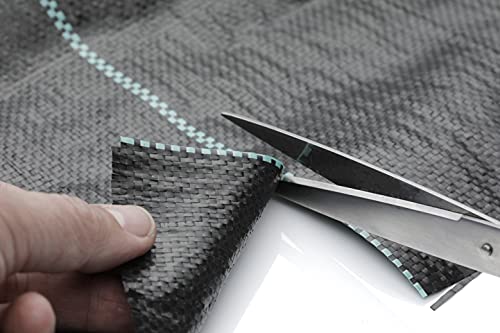 GardenMate 6 x 65 feet Sheet Woven Weed Control Fabric - Stabilized Black Heavy Duty Landscape Ground Cover Membrane - size: 6 X 65 Feet
