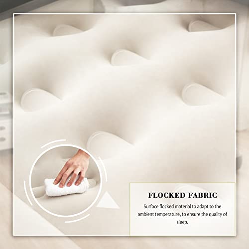 King Size Air Mattress Sofa Bed with Headboard and Pillow, Inflatable Bed for Outdoor Overnight - size: King