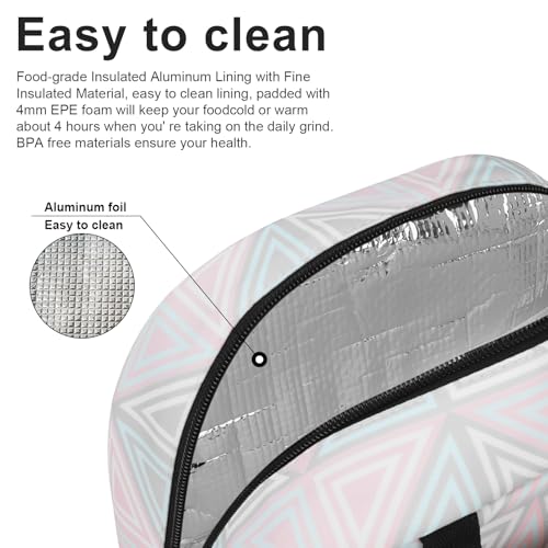 BALORAY Lunch Bag for Women Men Insulated Lunch Box for Adult Reusable Lunch Tote Bag for Work, Picnic or Travel (Triangle, M) - color: Triangle, size: M