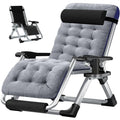 LILYPELLE Zero Gravity Chair Oversized XL, Premium Lawn Recliner Folding Portable Chaise Lounge with Detachable Cushion, Headrest and Cup Holder, Reclining Patio Lounger Chair - color: Oversized Gray, style: Zero Gravity Chair