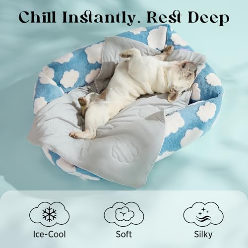 LE SURE Premium Cooling Blankets for Medium Dogs - Washable Dog Cooling Throw Blanket with Q-MAX>0.4，Durable Self Cooling Pet Mat for Cat, Soft Cooling Summer Blanket for Hot Weather, Blue, 30x40 - color: Light Blue, size: M(30x40")