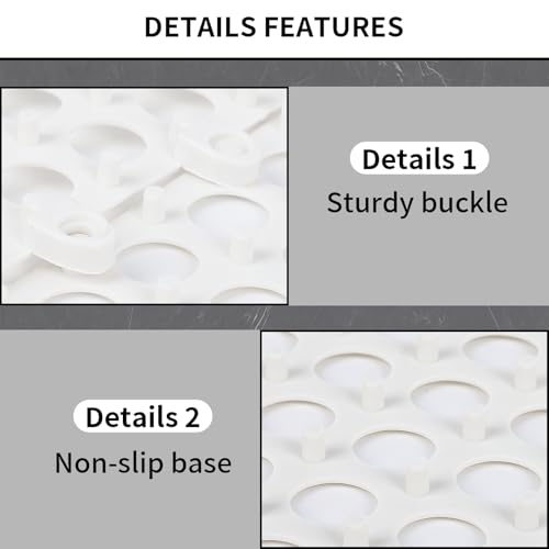 FAHKNS 50 PCS Interlocking Drainage Tiles, 12"x12" Anti Slip Interlocking Drain Mat, TPE Interlocking Floor Tiles for Showers, Toilets, Swimming Pools, Terraces, Drain, Pet Areas - color: White