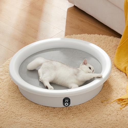 Heated Bed for Dogs | Constant Temp Cooler Nest | 33lb Load Capacity Smart Pressure Activated Electric Dog Bed - for Small Medium Large Breed Puppy Kitten Winter Living Room Bedroom