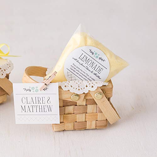 WEDDINGSTAR Miniature Woven Picnic Basket Favor - Set of 6 - size: Mini