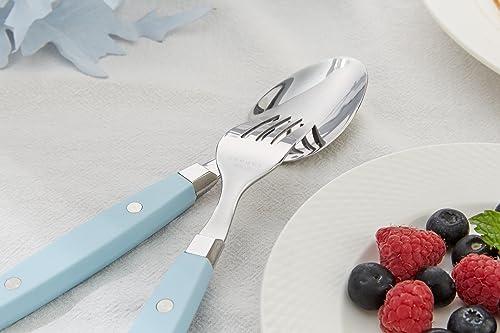 ANNOVA Silverware Set, Retro/Rivet Colorful Stainless Steel Tableware Kitchen Flatware Set Utensils, Includes Dinner Knives, Forks, Spoons, Salad Forks & Dessert Spoons (Sky Blue, 20 Pieces) - color: Light Blue, size: 20 Pieces