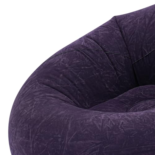 9 pcs Inflatable Bean Bag Chairs, Inflatable Chairs for Adults with Foot Air Pump, Outdoor Blow-Up Camping Chairs, Lazy Sofa Folding Loungers Couch for Living Room Bedroom (Dark Blue) - color: Dark Blue