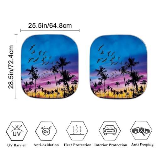 Classic Beach Car Windshield Sun Shade 2 Pieces Portable Windshield Sun Shade Space Sun Shield Automotive Interior Sun Protection Protect Your Car Block The Sunlight - color: Classic Beach