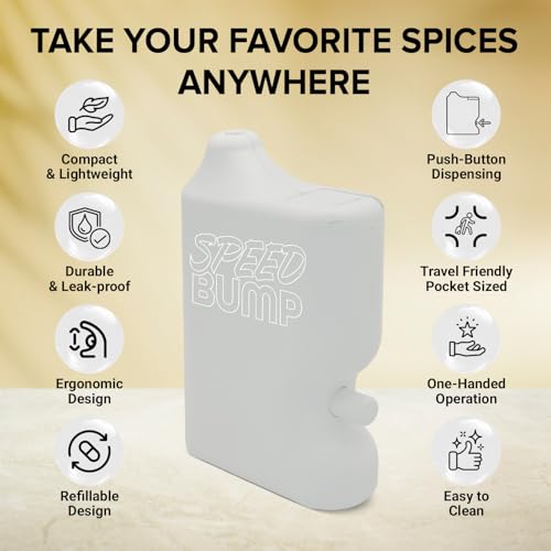 Portable Pepper Shaker (White) - Versatile Seasoning Set, Multi Functional Salt Dispenser Spice Shakers for Easy Use - Convenient & Discrete Plastic Salt and Pepper Dispenser for Fine Spices - color: White