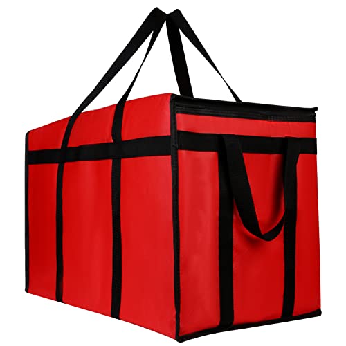 musbus 4 PACK 22x14x13 XXXL Insulated Food Delivery Bag Cooler Bags Keep Food Warm Catering Therma for doordash Catering Cooler Bags Therma Catering Shopper hot Red 22w x 14 lx 13d - color: Red, size: XXX-Large（24W x 15H x 14D）