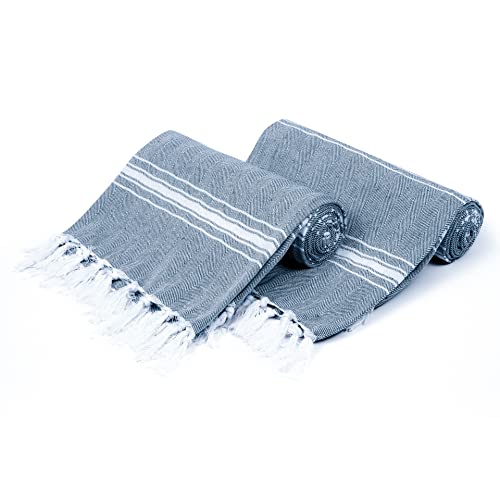 Belizzi Home Turkish Beach Towel -Large Beach Towels Oversized 2 Pack - Soft Durable Compact Lightweight Quick Dry Sand Free Bath Pool Towel Set for Beach Gifts Clearance Vacation Travel - Navy Blue - color: Navy, size: 2 Pack