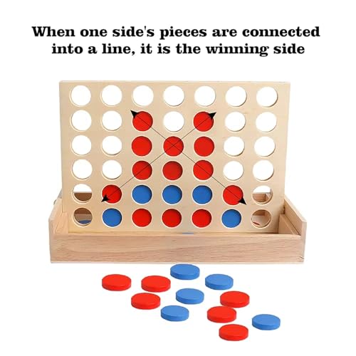 Wooden 4 in a Row Game - Classic Strategy Game for AdultsConnect The 4 Discs of Same Colour in a Row - Travel Games Family Board Games