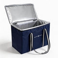 Insulated Food Delivery Bag, Large Durable Reusable Shopping Grocery Bag with Zipper – Foldable Thermal Cooler Bag for Hot & Cold Food, Pizza Delivery & Catering - color: Navy Blue 1