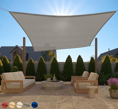 GORILLA GRIP Heavy Duty Sun Shade, UV Protection Fade Tear and Rust Resistant Rectangle Sunshade Canopy, Curved Edges Blocks Sunlight, Breathable Sail, Outdoor Patio, Lawn Garden 10x10 FT Gray - color: Graphite, size: 10' X 10', style: Rectangle