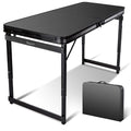 3.3FT x 2FT Folding Camping Table with Aluminum Alloy Legs, Adjustable Height Portable Outdoor Picnic Table for Camping, Travel, Parties, Kids Crafts, and Market Vendor Use - size: 3.2 ft x 2 ft × 1.97 ft H