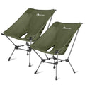 MOON LENCE Portable Camping Chair Plus, Larger & Roomier, Compact and Lightweight Still, Folding Chair for Backpacking & Hiking, 330Lbs Capacity (Moss Green-2pack) - color: Moss Green-2pack