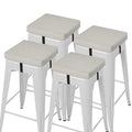 AddGrace Anti-Slip Bar Stool Cushions Square Bar Stool Seat Cushions with Ties Set of 4 Small Square Chair Pads with Machine Washable Cover 12"X12"X2" (Silver Grey) - color: Silver Grey