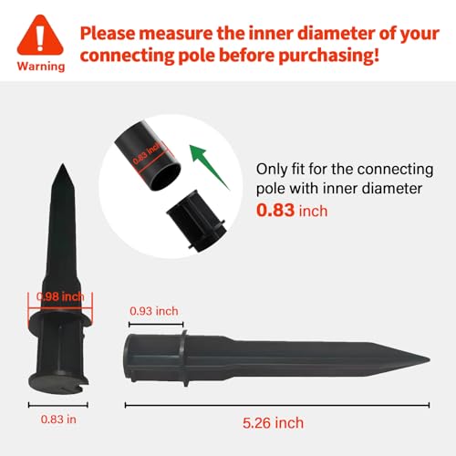 8 Pcs Solar Light Stakes Reinforced Replacement (Fit for Inner Diameter 0.83inch),Ground Spikes,ABS Plastic Lights Stakes, Ideal for Solar Pathway Lights Garden Torch Lights,Christmas Lights - size: 0.83 Inch
