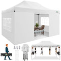 COBIZI 10x15 Pop up Canopy Gazebo 3.0, Easy up Heavy Duty Canopy with 4 Removable Sidewalls, High Stability, All Weather Sunshade 100% Waterproof Outdoor Canopy Tents, White - color: White, size: 10x15 with 4 sidewalls