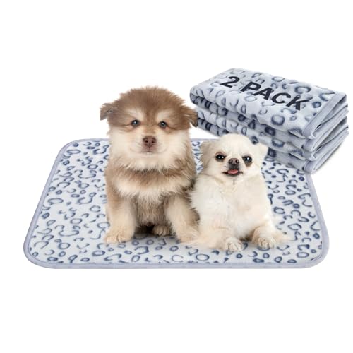 Qeils Reusable Puppy Pads, 2 Pack Washable Pee Pads for Dogs, Waterproof Non Slip Wee Wee pad, Absorbent and Leakproof Training Mats for Potty, Crate, Playpen, Bed, Sofa, 18"x 24" - size: 18x24(pack of 2)-Blue