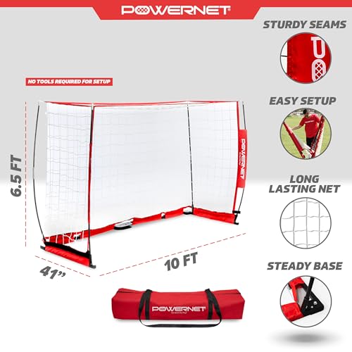 PowerNet Soccer Goal for Backyard, 3Mx2M / 6x4 / 8x4 / 12x6 / 14x7 /18.5x6.5 / 21x7 / 24 x 8 Portable Soccer Net, Sports & Outdoors Training Equipment, Quick Setup 1 Goal & Zipper Storage Bag - style: 3M x 2M (Futsal)