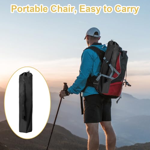 Folding Camping Chairs Portable Outdoor Chair for Camping, Fishing, Beach, Picnic, Lightweight High Back Foldable Chair with Cup Holder & Storage Bag, Supports 300lbs, Black - color: Black, size: 1 Pack
