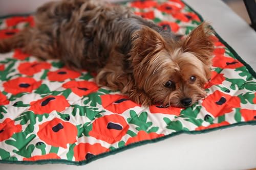 Waterproof Blanket, 29" x 34” - Seat Cover for Dogs and Pets. Ideal for Small and Medium Pet Crate Blankets, Settle mat, Diaper Changing and Playmat for Babies - color: Red and Green