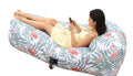 Inflatable Lounger with No-Pump Setup, Floating Portable Air Chair, Ripstop Polyester, Stability Peg for Beach, Camping, Festivals, Tailgating (Flamingo) - style: Flamingo