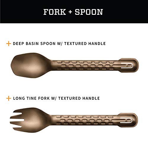 Gerber Gear ComplEAT Camping Utensils Set for Outdoor Cooking, Camping Cutlery with Fork, Spoon, Tongs, Spatula and Multi-Functional Tool, Burnt Bronze