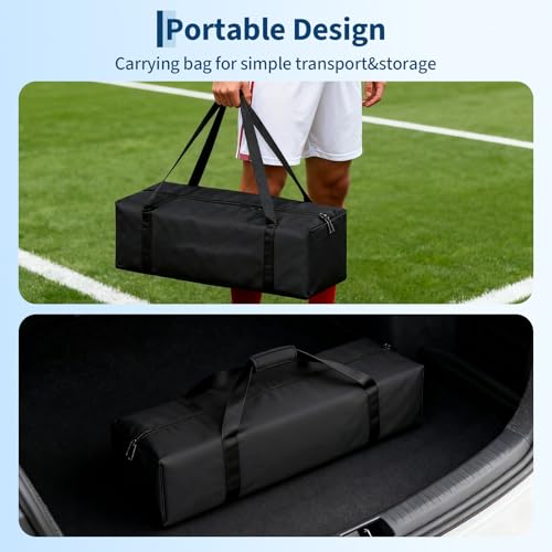 GarveeLife 6x4 FT Soccer Goals for Backyard, Steel Frame Soccer Net with Ground Stakes, Portable Football Goal, Easy Setup for Training and Competitive Play