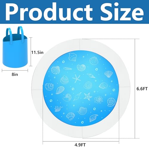 6.5 x 6.5 Feet Baby Beach Pool-Waterproof Kid Pool and Beach Blanket-2 in 1 PVC Toddler Paddling Pool for Infant Kids Boys and Girls - color: Style 2
