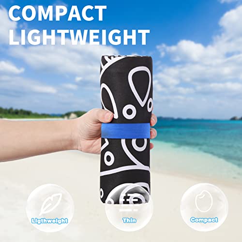2 Pack Lightweight Thin Beach Towel Oversized 71"x32" Big Extra Large Microfiber Sand Free Towels for Adult Quick Dry Travel Camping Beach Accessories Vacation Essential Gift Black Mandala Elephant - color: 2 Pack Black Mandala Elephant