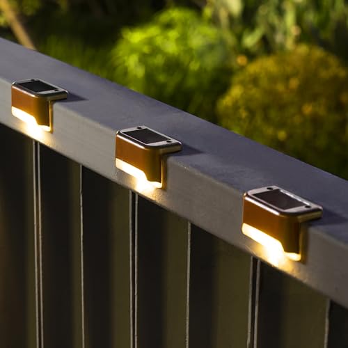 SOLPEX Solar Deck Lights Outdoor 16 Pack, Solar Step Lights Waterproof Led Solar lights for Outdoor Stairs, Step , Fence, Yard, Patio, and Pathway(Warm White) - color: Warm White, size: 16