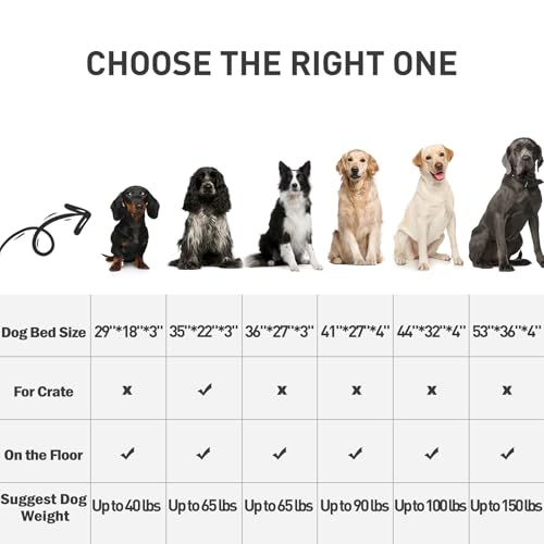 Waterproof Dog Bed Medium Size Dog Orthopedic Dog Beds for Crate with Removable Washable Cover Egg-Crate Foam Pet Pad Mat with Anti-Slip Bottom, 35x22 Inch, Brown - color: Brown, size: 35"L x 22"W x 3"H